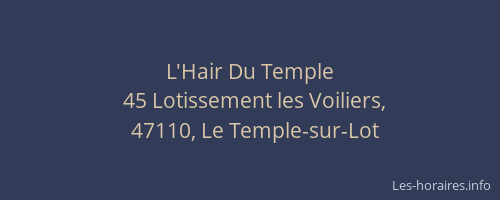 L'Hair Du Temple