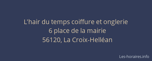 L'hair du temps coiffure et onglerie