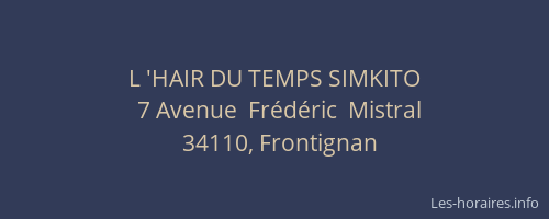 L 'HAIR DU TEMPS SIMKITO