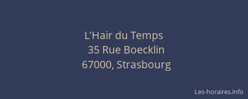 L'Hair du Temps
