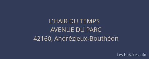 L'HAIR DU TEMPS
