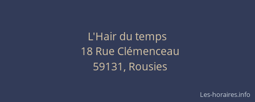 L'Hair du temps