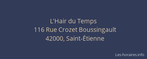L'Hair du Temps