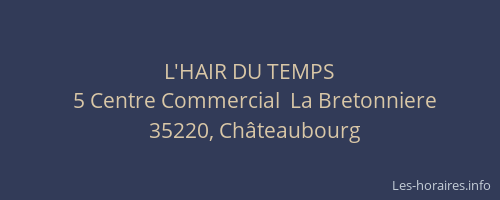 L'HAIR DU TEMPS