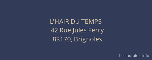 L'HAIR DU TEMPS