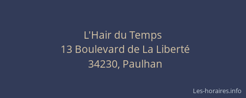 L'Hair du Temps