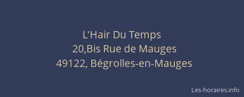 L'Hair Du Temps