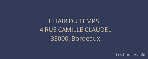 L'HAIR DU TEMPS