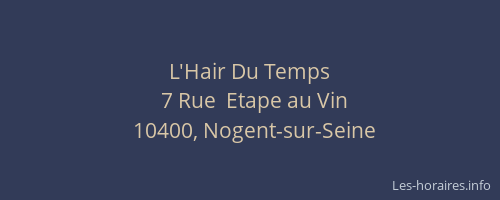 L'Hair Du Temps