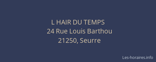 L HAIR DU TEMPS