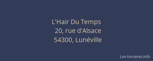 L'Hair Du Temps