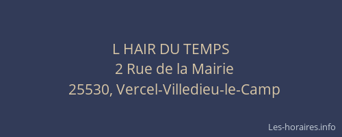 L HAIR DU TEMPS