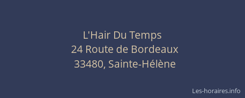 L'Hair Du Temps