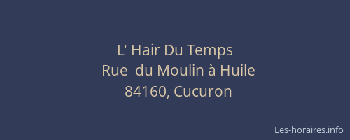 L' Hair Du Temps