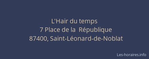 L'Hair du temps