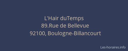 L'Hair duTemps