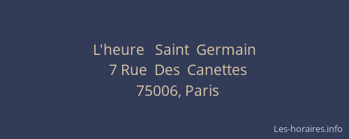 L'heure   Saint  Germain