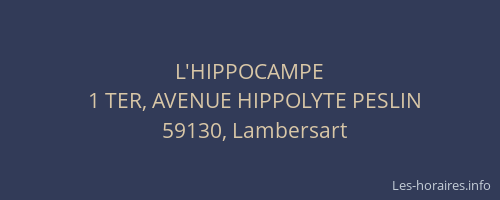 L'HIPPOCAMPE