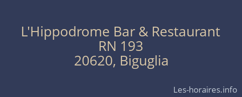 L'Hippodrome Bar & Restaurant