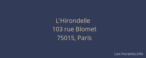 L'Hirondelle