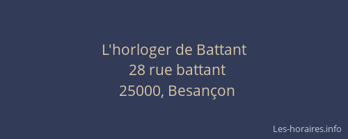 L'horloger de Battant