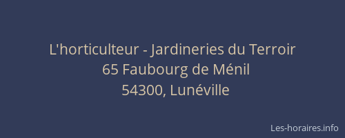 L'horticulteur - Jardineries du Terroir