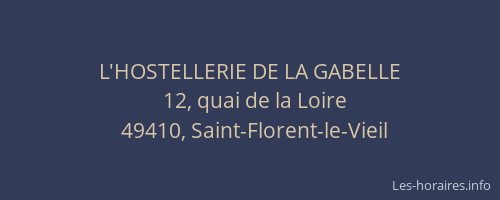 L'HOSTELLERIE DE LA GABELLE