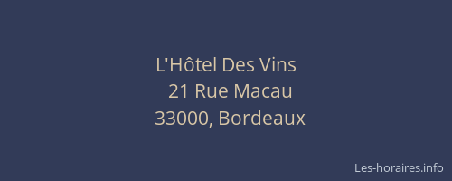 L'Hôtel Des Vins