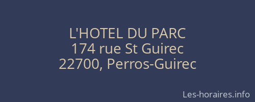 L'HOTEL DU PARC