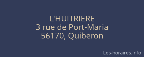L'HUITRIERE