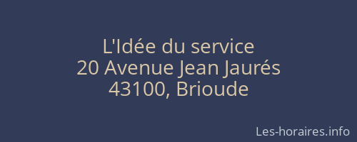 L'Id&eacute;e du service