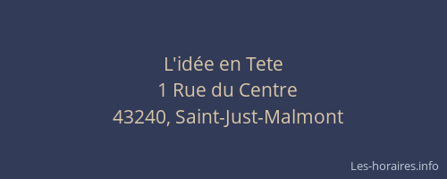 L'id&eacute;e en Tete