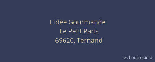 L'idée Gourmande