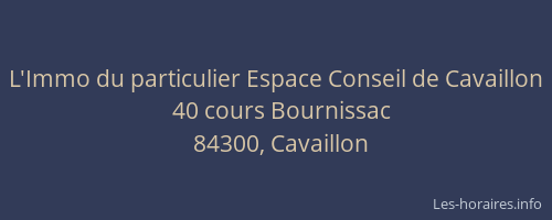 L'Immo du particulier Espace Conseil de Cavaillon