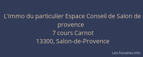 L'Immo du particulier Espace Conseil de Salon de provence
