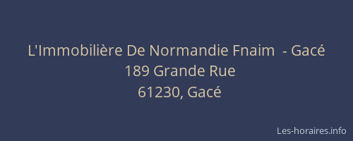 L'Immobilière De Normandie Fnaim  - Gacé
