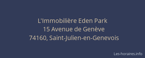 L'Immobili&egrave;re Eden Park