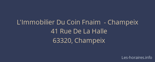 L'Immobilier Du Coin Fnaim  - Champeix