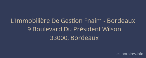 L'Immobilière De Gestion Fnaim - Bordeaux