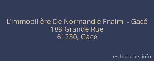 L'Immobilière De Normandie Fnaim  - Gacé