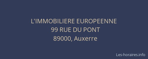 L'IMMOBILIERE EUROPEENNE