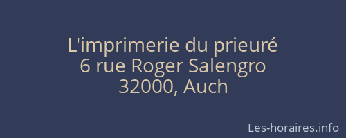 L'imprimerie du prieuré