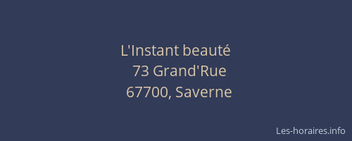 L'Instant beauté