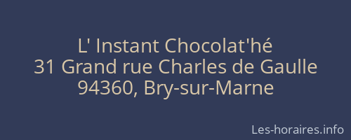 L' Instant Chocolat'hé