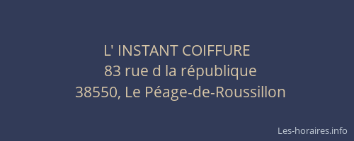 L' INSTANT COIFFURE