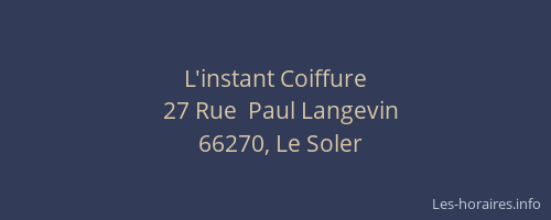 L'instant Coiffure