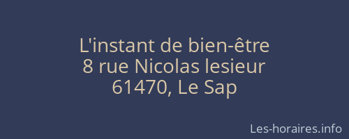 L'instant de bien-être