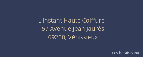 L Instant Haute Coiffure