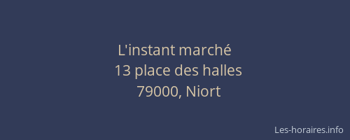 L'instant marché
