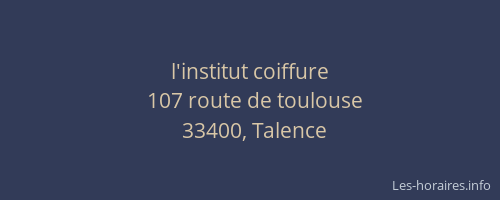 l'institut coiffure